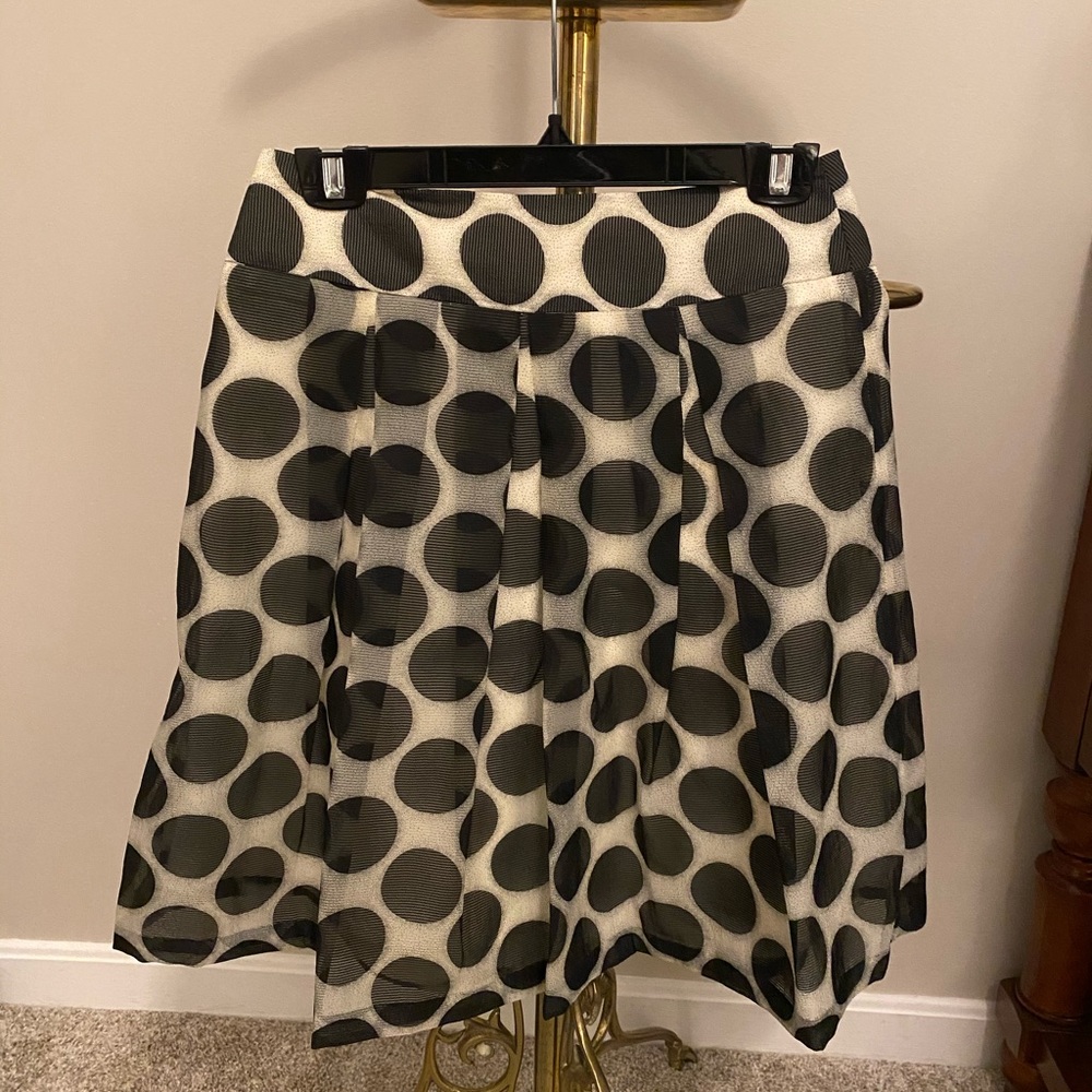 Polka Dot cream and black skirt, from The Limited.